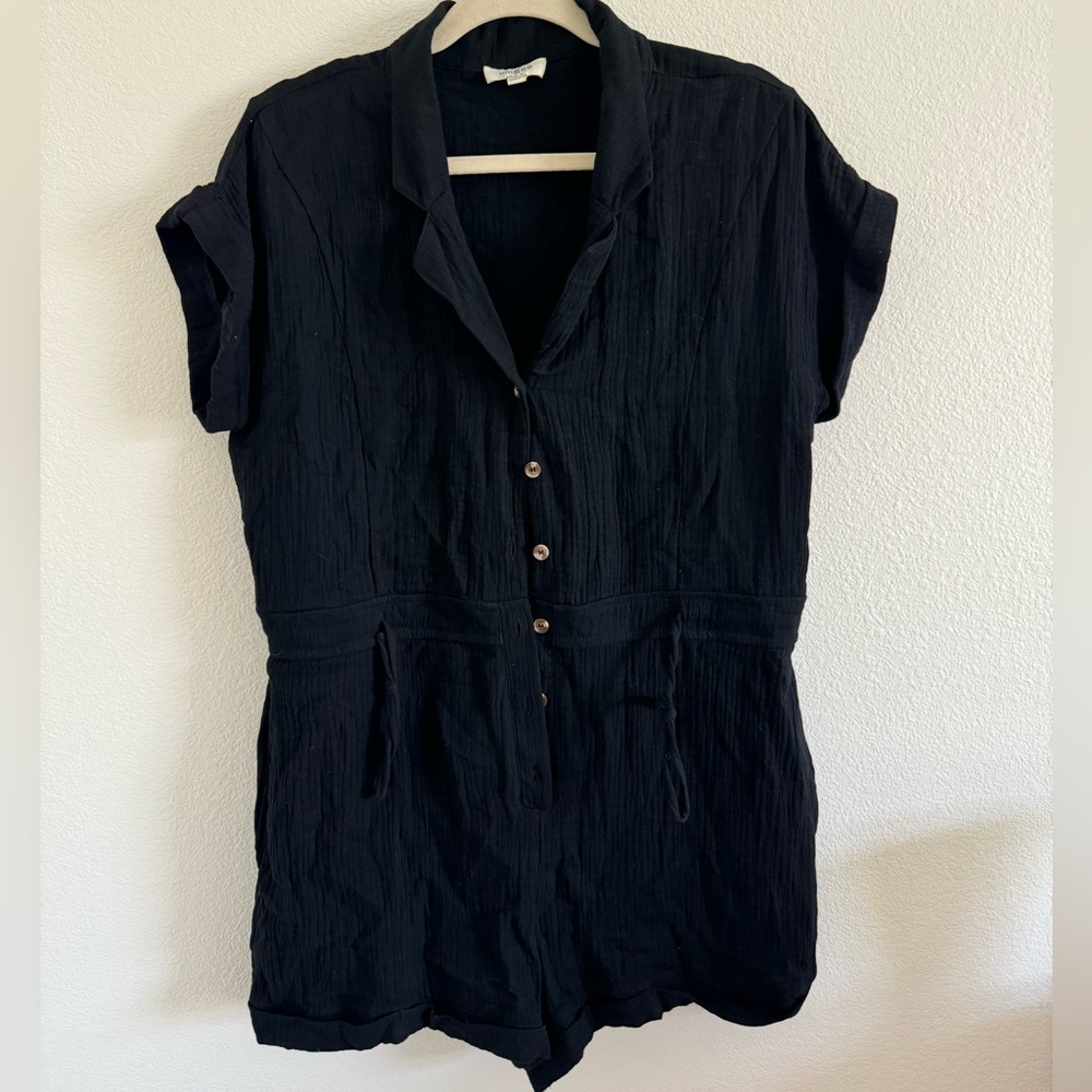 Black Button-Up Romper